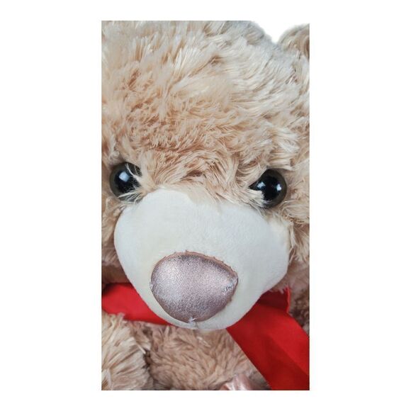 Kellytoy Valentines Day Bear w/Bow Plush Stuffed Animal Sweetheart Brown 14" - Picture 5 of 11